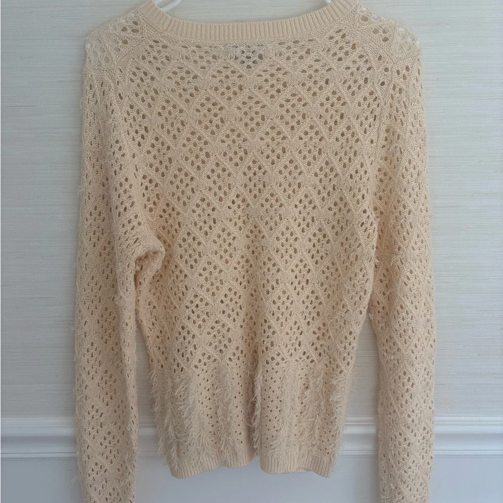 J. Crew Open-Knit Sweater in Light Cream - S